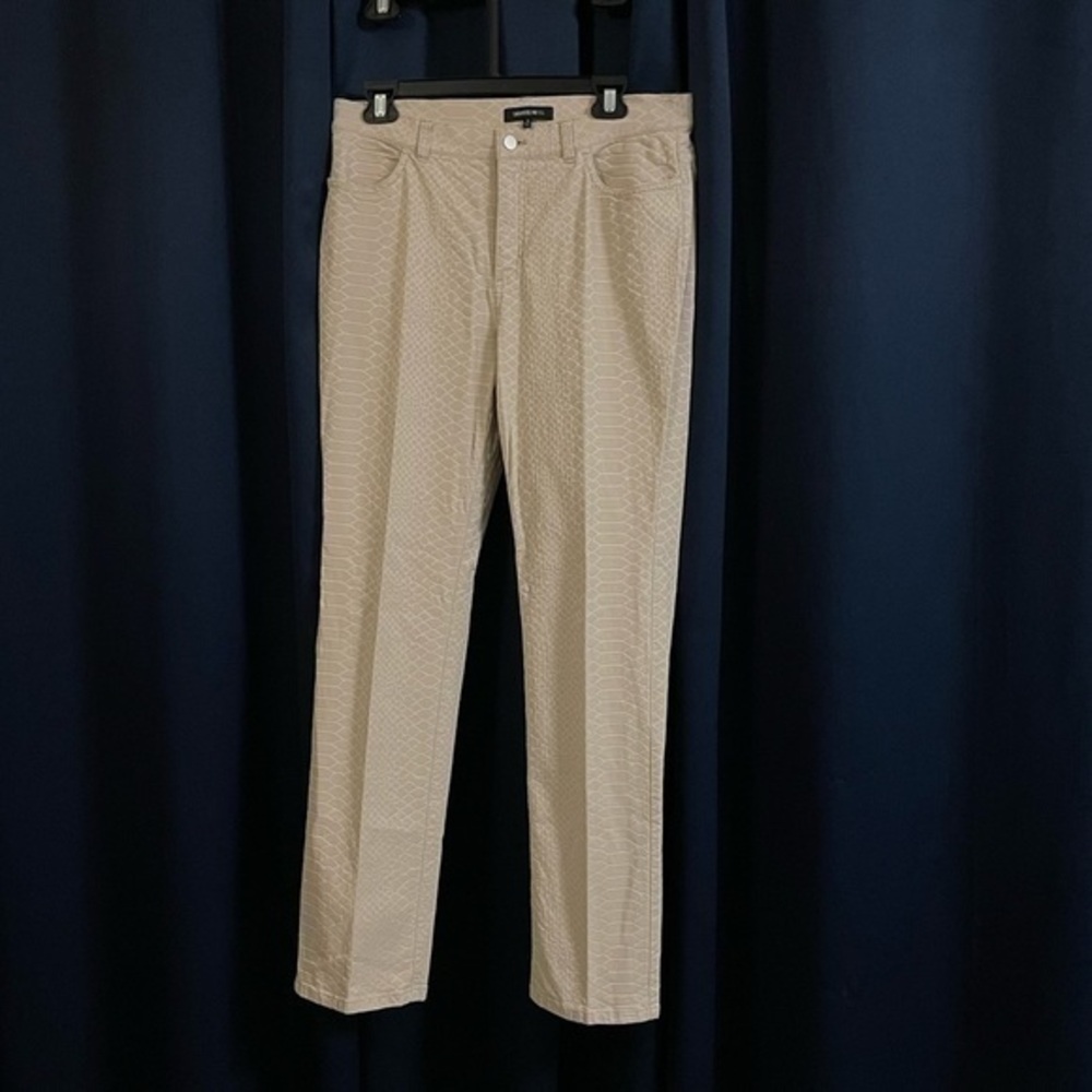 Lafayette 148 Snakeskin Slim Leg Jacquard Jeans